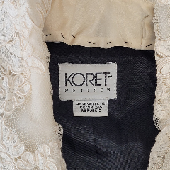 HP Rare Vintage Koret French Lace Collar One Button Coquette Boxy Jacket - Picture 5 of 16
